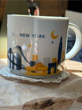 Starbucks New York City You Are Here Mug Yellow Interior 2014 NYC Collector